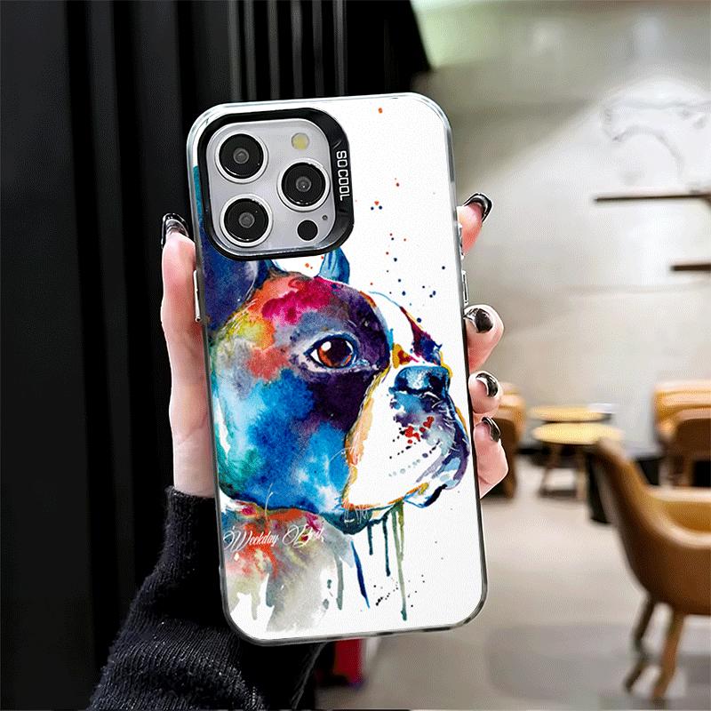 French Bulldog Dog Pug Design Soft Phone Case for iPhone 15 16 17 Pro Max 17Air 16E 14 Plus 13 12 Mini Shockproof Cover Back She