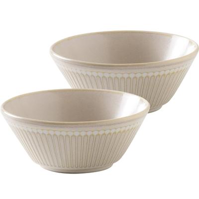 Minoru Pottery Mino Ware Albee 105 Pack Schüssel, Beige, 2er-Set