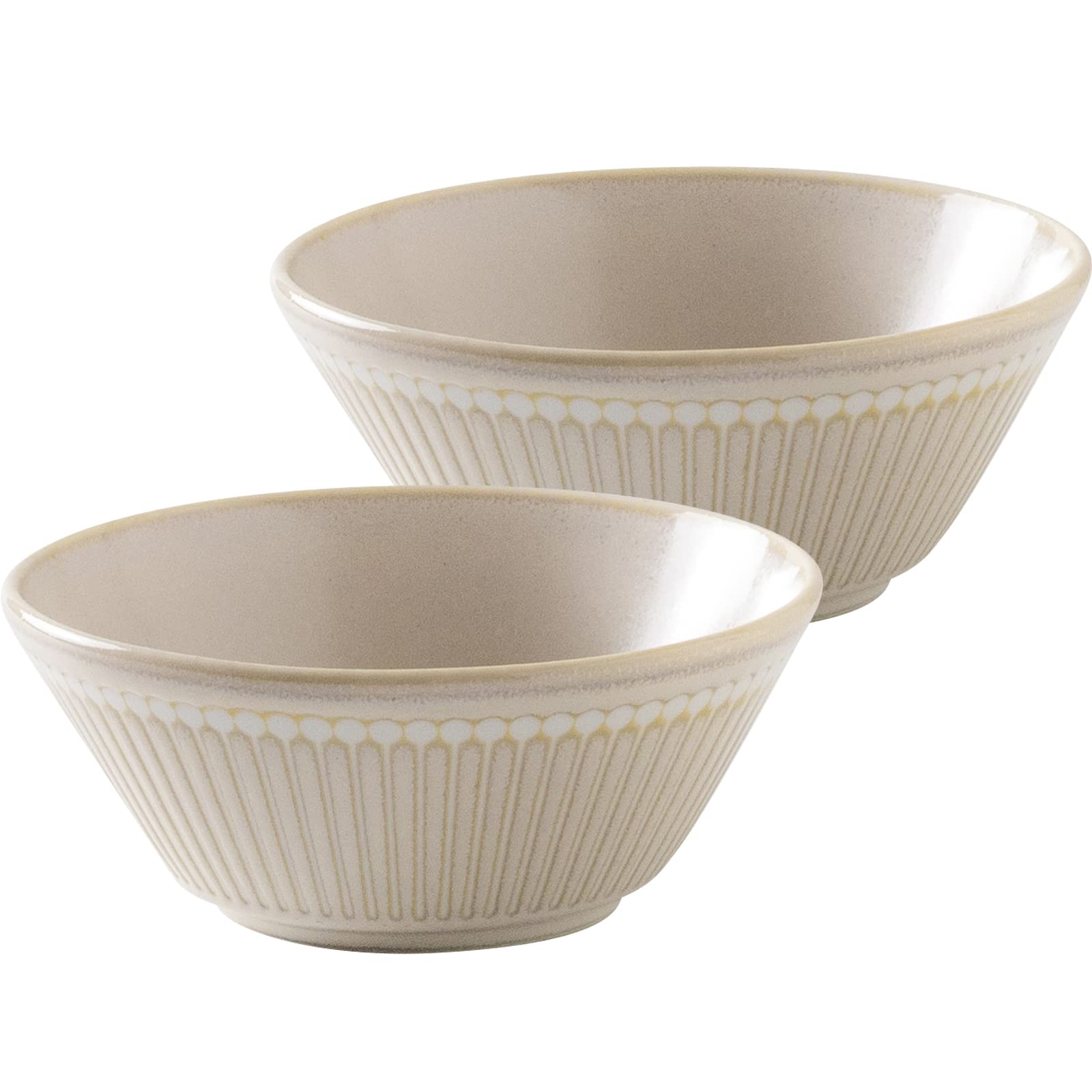 

Minoru Pottery Mino Ware Albee 105 Pack Bowl, Beige, Set of 2