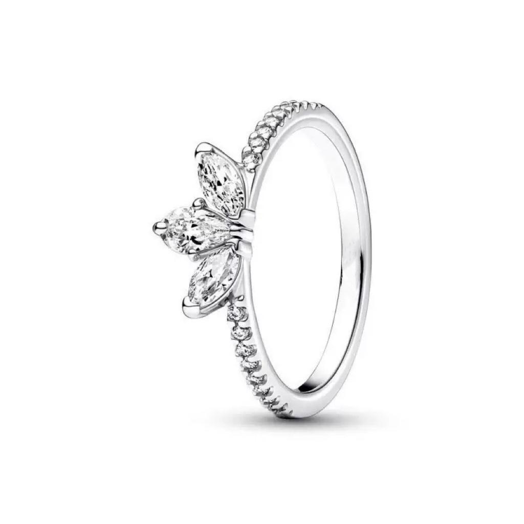 Waterdrop Ring S925 Silver Zircon Blue Stone Heart Ring Fashionable Women's Jewelry Party Wedding Gifts