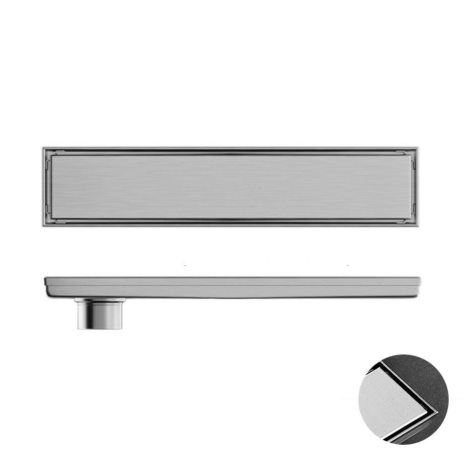 

Злив для душу у ванній кімнаті, Невидимий плитковий, Матовий золото, Чорний, Легкий, Нержавіюча сталь 304, Довгий лінійний дренаж, Бічні підлогові зливи 8.5x20cm