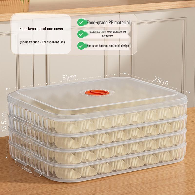 Dumpling Freezer Box - Fresh-Keeping and Quick-Freezing Storage for Wontons, Dumplings & Noodles