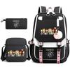 Set Zaino Katseye Stile Coreano Leggero Grande Capacità Borsa Scolastica Casual per Studenti Set da 3 Pezzi