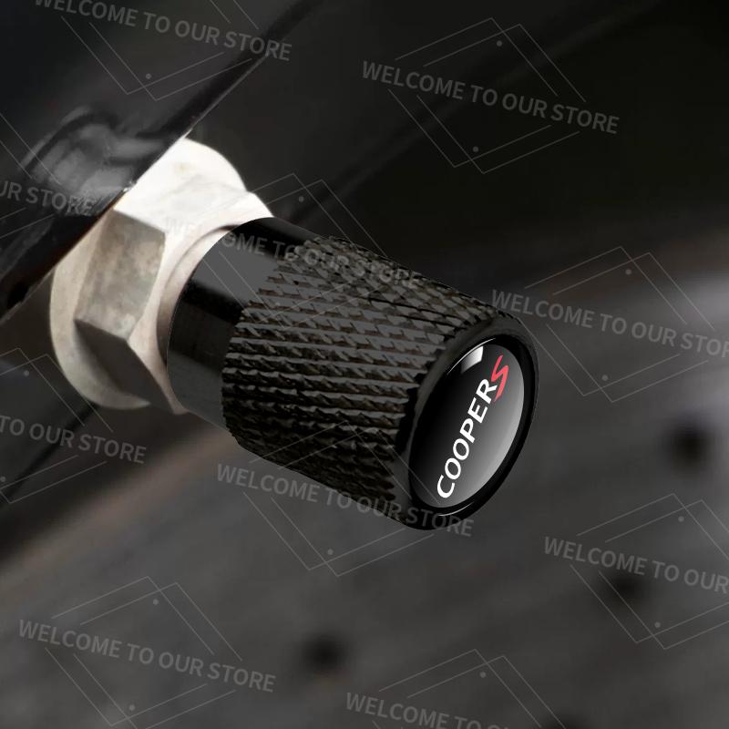 4pcs/1set For Mini JCW R50 R55 R56 Cooper S  John Cooper Works S Logo Car Valve Caps Wheel Tires Air Tyre Stem Protective Cover