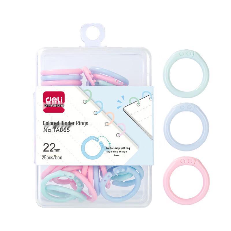 Deli Colorful Plastic Loose-Leaf Binding Rings
