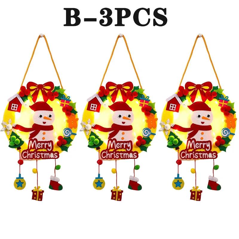 Felt Christmas Garlands Wreaths Hanging Wind Chime Display Stand Craft Christmas Craft Kits For Window Display Decor
