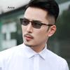Half Frame Photochromic Myopia Glasses Men Business Metal Anti-blue Light Outdoor UV400 Color Changing