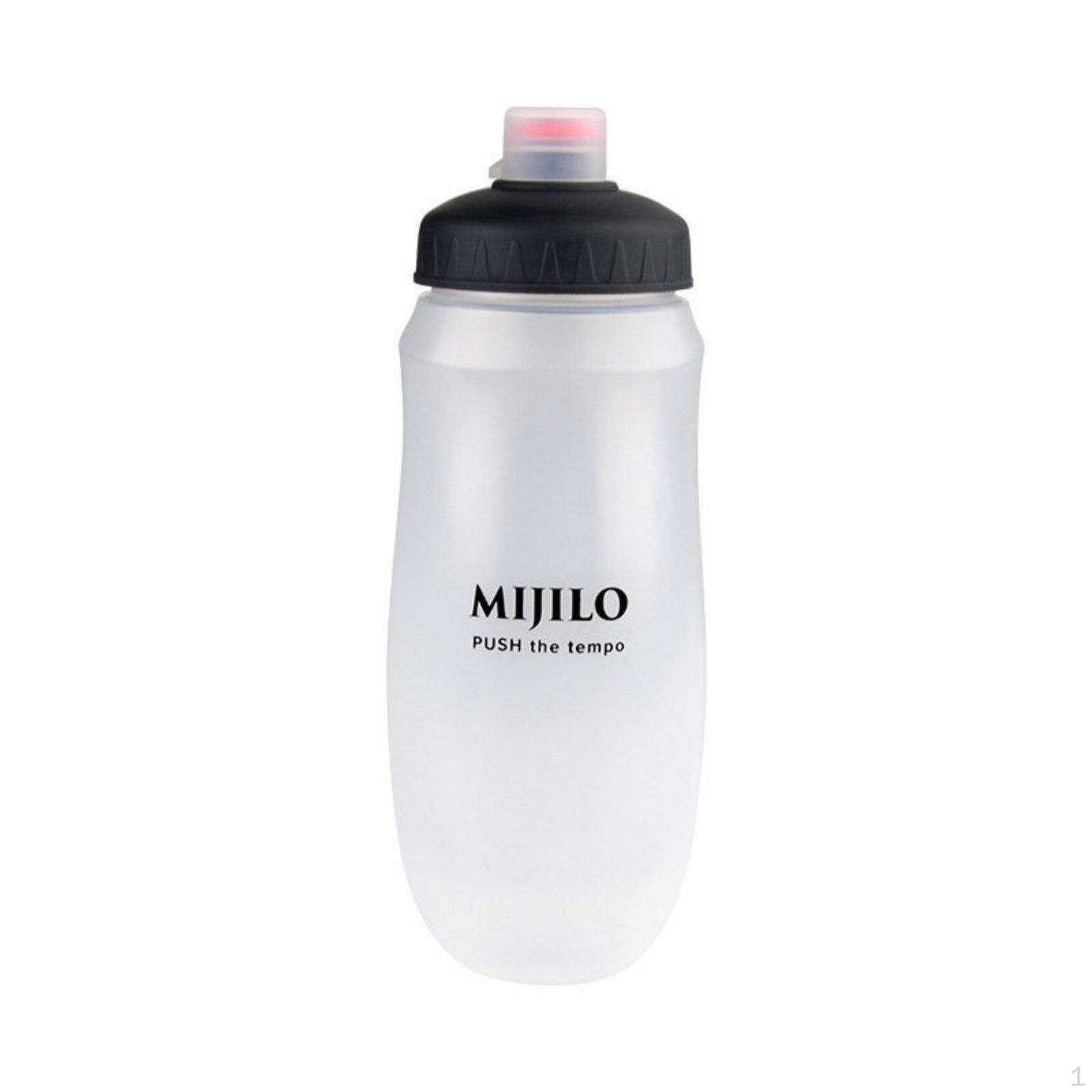 Curved Sports Bottle Single Handed Drinking Biking Water Squeezable for Cyclists, Runners,