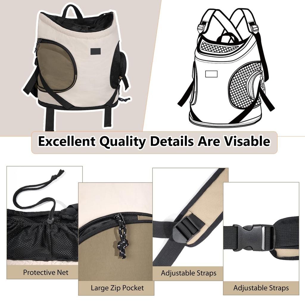 Breathable Adjustable Chest Carrier For Dogs Cats Secure Front-Facing Pet Backpack With Strap For Daily Adventures Outdoor Cats Backpack