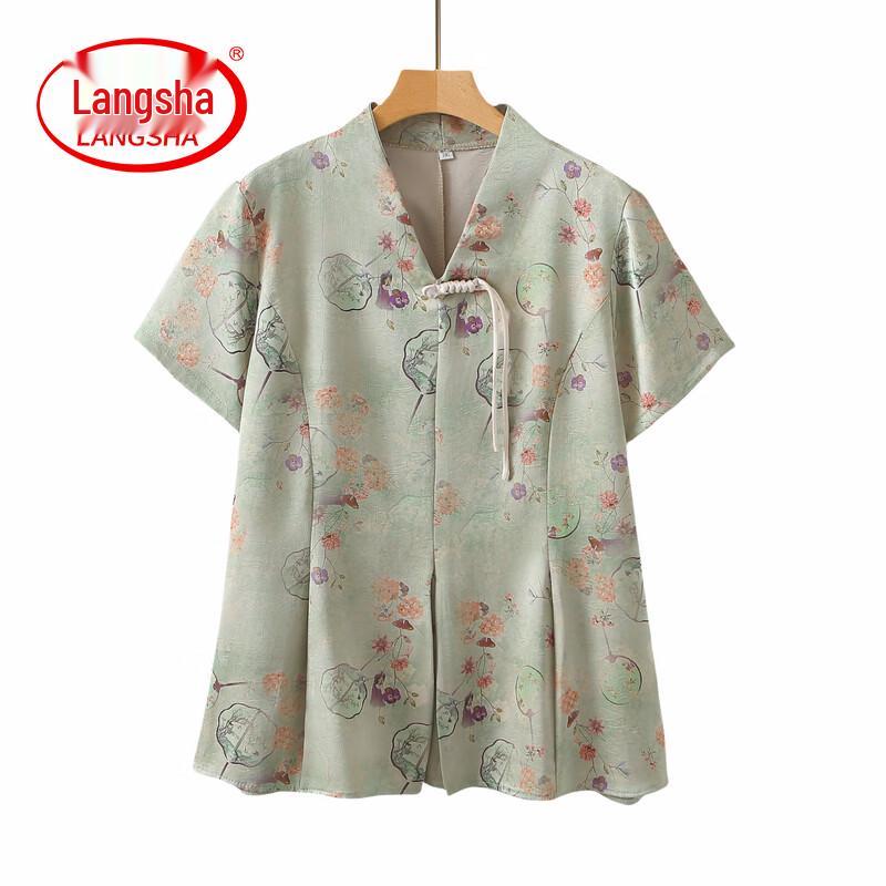 Langsha Plus Size New Chinese Style Short Sleeve T-Shirt 8XL