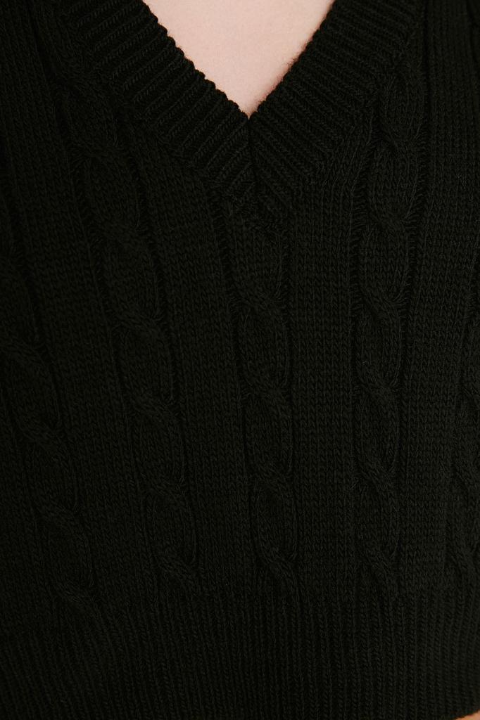 Women's Fashion Stylish Sweater Stone Crop V-Neck Knitwear Sweater