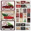 Vintage Tin Signs Merry Christmas Posters Decor Plaque Metal Plate Garden Wall Art Room Decoration New Years Gift