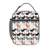Cartoon Colour Kitten Pattern Insulated Lunch Bag for Women Kids Leakproof Food Boxes Thermal Lunch Box Tote