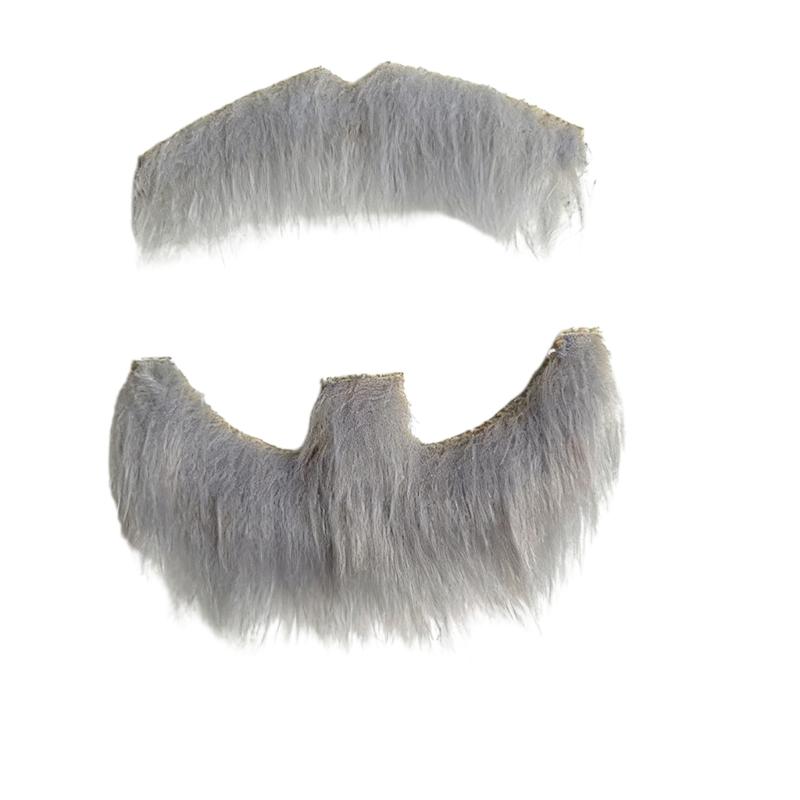 Costume Mustache and Goatee Set with Adhesive Wear for Cosplay Looks, Theater Outfits, Party Styling and Booth Photos