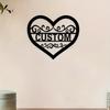 Custom Metal Heart Wall Art Sign for Home Garden Porch Valentine Decor