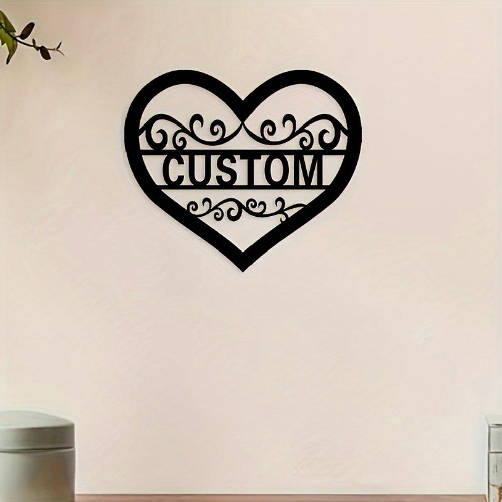 Custom Metal Heart Wall Art Sign for Home Garden Porch Valentine Decor