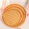 Handwoven Bread Fruit Vegetables Basket Khaki Restaurant Serving Tabletop Display Rattan Basket