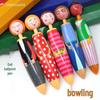 Cartoon Figure Press-Type Ballpoint Pen - Cute & Creative for Students