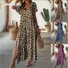 JPNTKY Fashion Summer Spring Short Sleeve V-Neck Casual Dresses Unique design