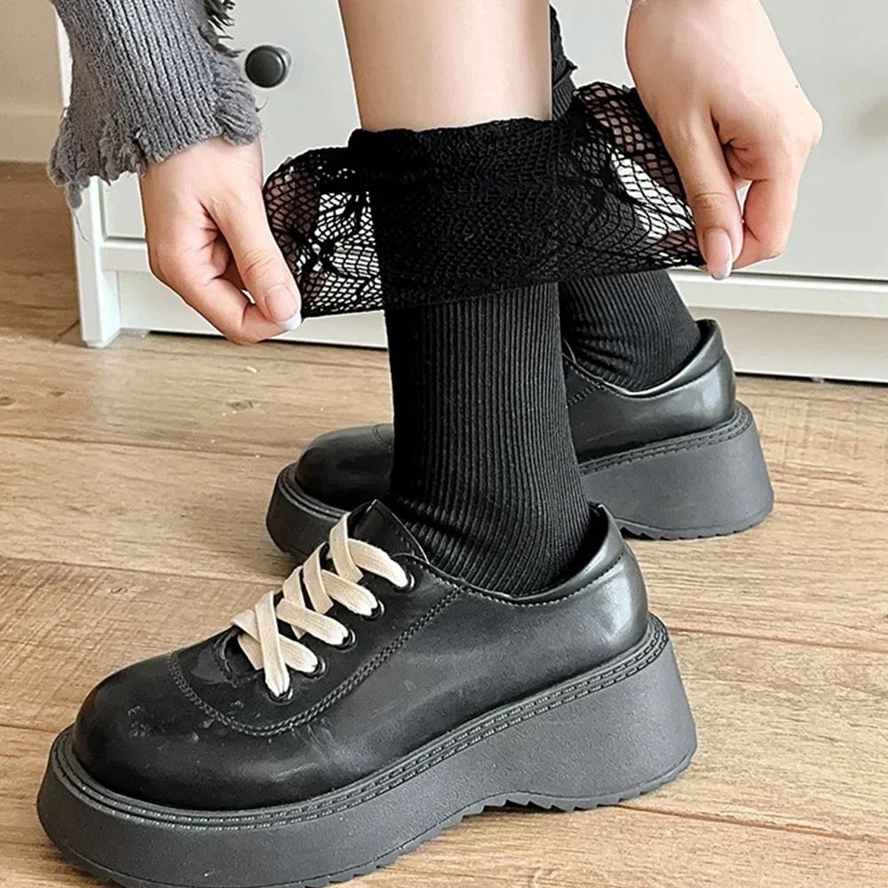 Lolita Ladies Lace Long Socks Autumn and Winter Warm Knee Sexy Lace Knee High Stockings Over Knee Thigh Stockings Boot Socks
