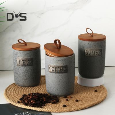Ceramiczna Cukiernica Szczelny Pojemnik do Przechowywania z Pokrywką Klasa Spożywcza Bez BPA Duża Pojemność Pojemnik na Cukier na Kawę z Uchwytem