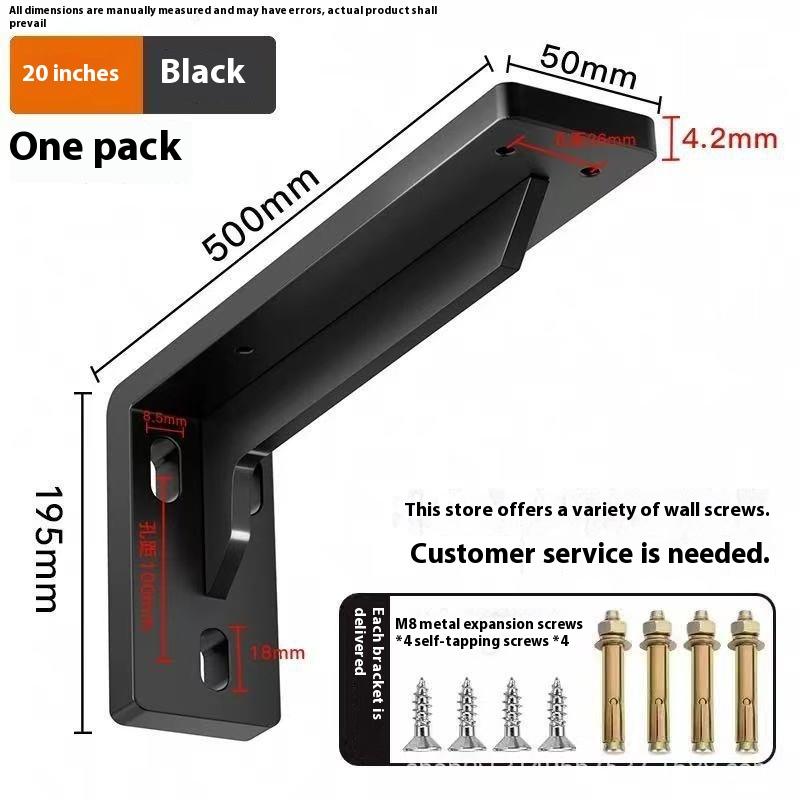 1/2Pcs Black/White/Silver Stainless Steel Corner Code Triangle Bracket Load-Bearing Bracket Wall Fixed Corner Storage Rack