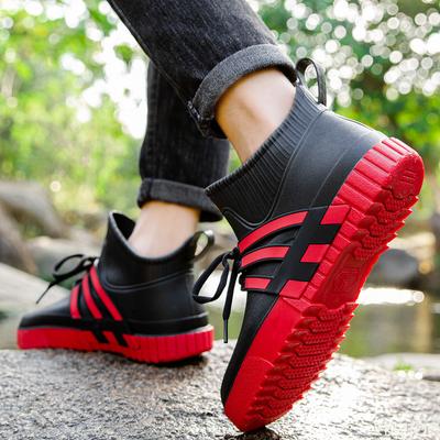 Mode Instap Regenlaarzen Heren Rubber Schoenen Vislaarzen Korte Regenschoenen Heren Tuinlaars Waterdicht Geliefden Schoenen 2024 Nieuwe Regenlaarzen