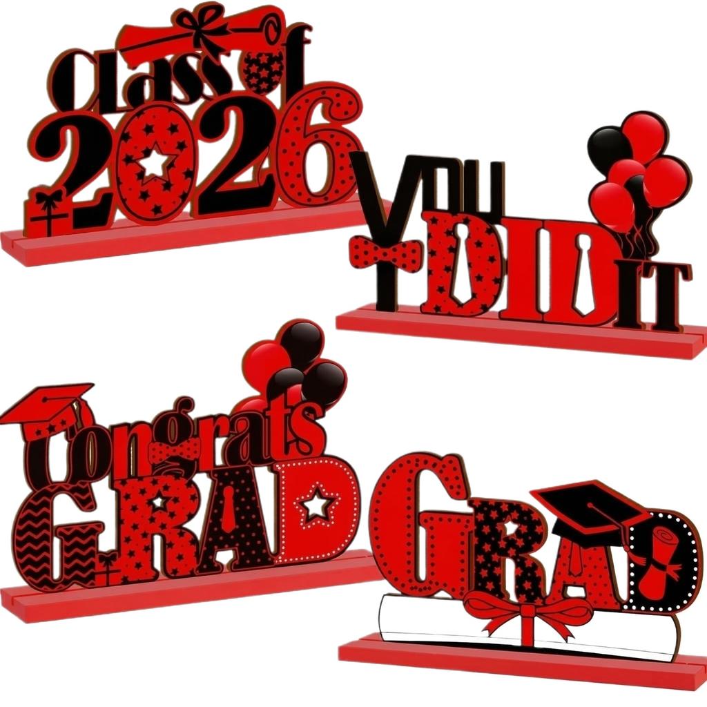 Center Decoration For The Graduation Desk, Wooden Desk Decoration For The Class Of 2026