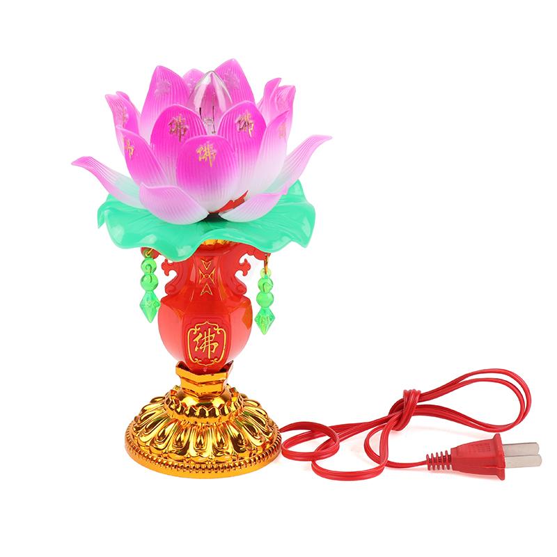 1 шт. Светодиодная лампа-лотос, буддийская лампа, буддийская атрибутика, молитвенные огни для дома, медитации, поклонения, буддийский храм