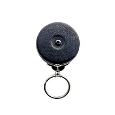 Daiken Schlüsselanhänger mit schwarzer Edelstahl- und drehbarer Gürtelclip-Abdeckung, 0,6 m Kette, (KB-4B)