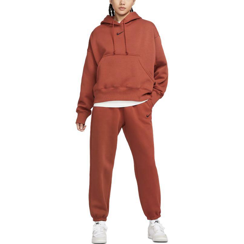 New Nike Knitted Sports Pants Women's Torn Orange DQ5888-832