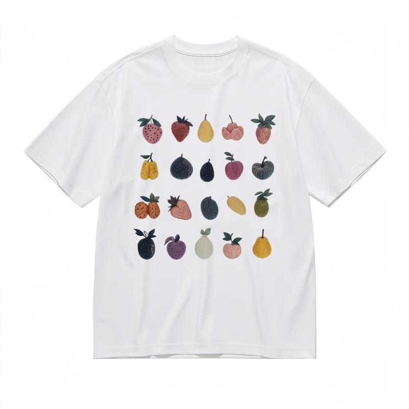 Men's Comfortable Breathable Comfy Classic T-Shirt Fruit Assortment Graphic Tee