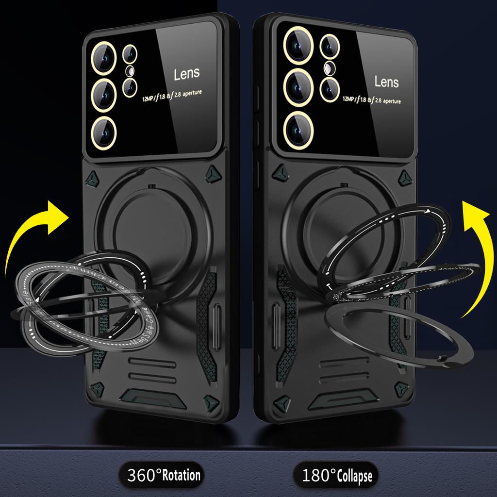Shockproof Case for Samsung Galaxy S24 S23 S22 S21 S20 FE Plus Ultra A25 5G Magnetic Ring Stand Camera Protector Phone Cover
