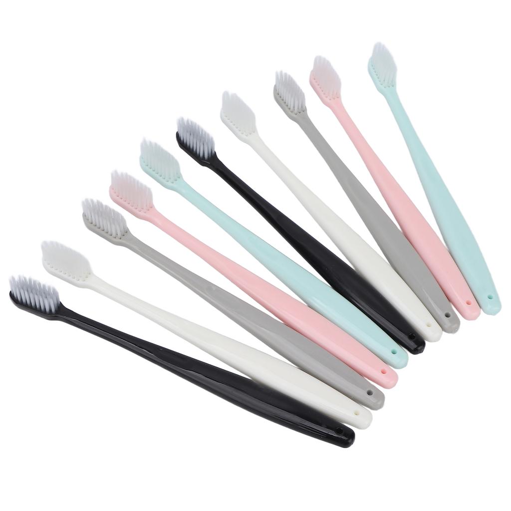10pcs Soft Hair Toothbrush Home Portable Tartar Stain Removal Oral Cleaning Toothbrush