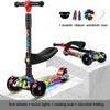 3 Wheeled Scooter With Wheel Lights For Kids 2-In-1 Sit/Stand Child Toddlers Toy Kick Scooters Flip-Out Seat Adjustable Height