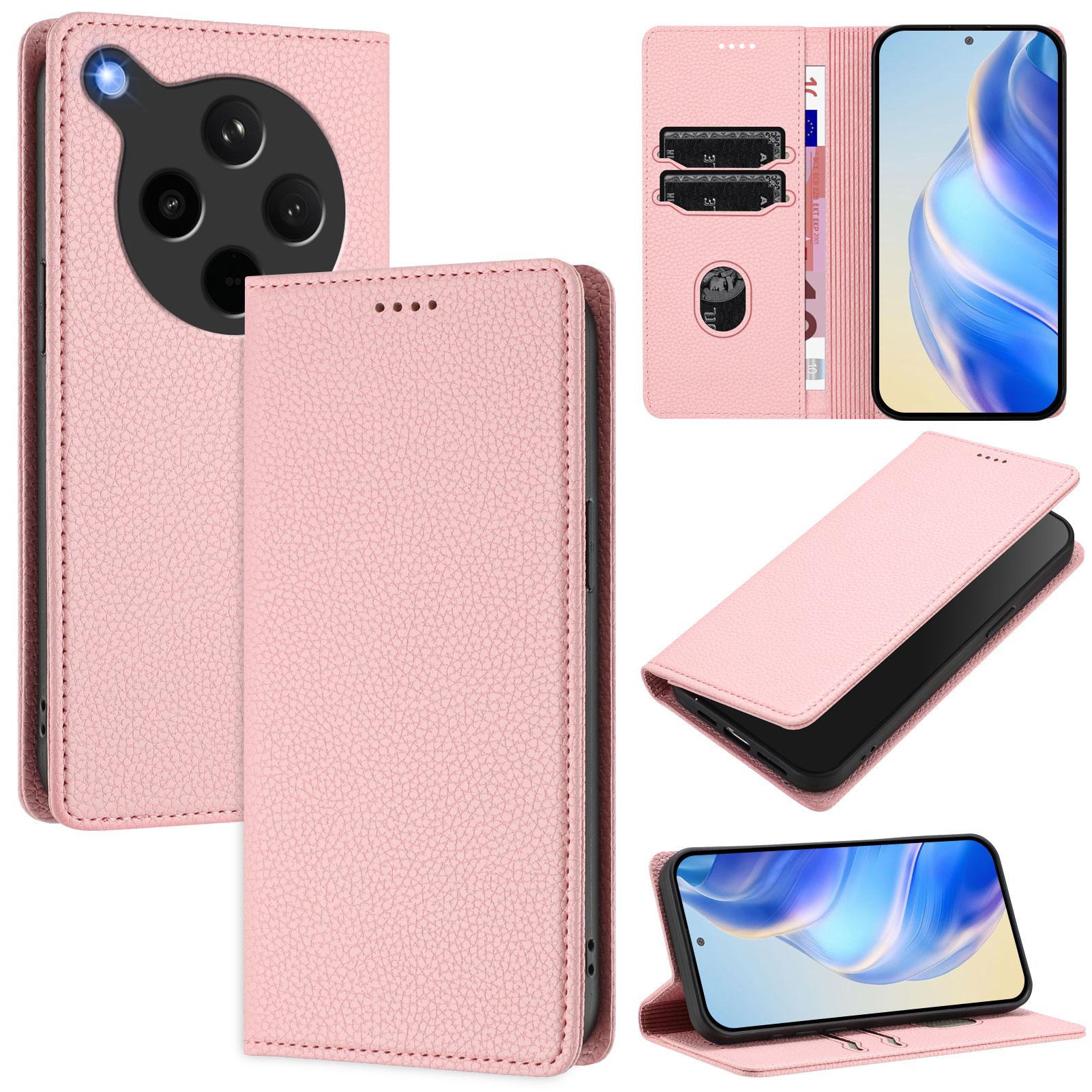 

For Oppo Find X8s+ 5G Wallet Case RFID Blocking Litchi Texture Leather Mobile Cover Pink