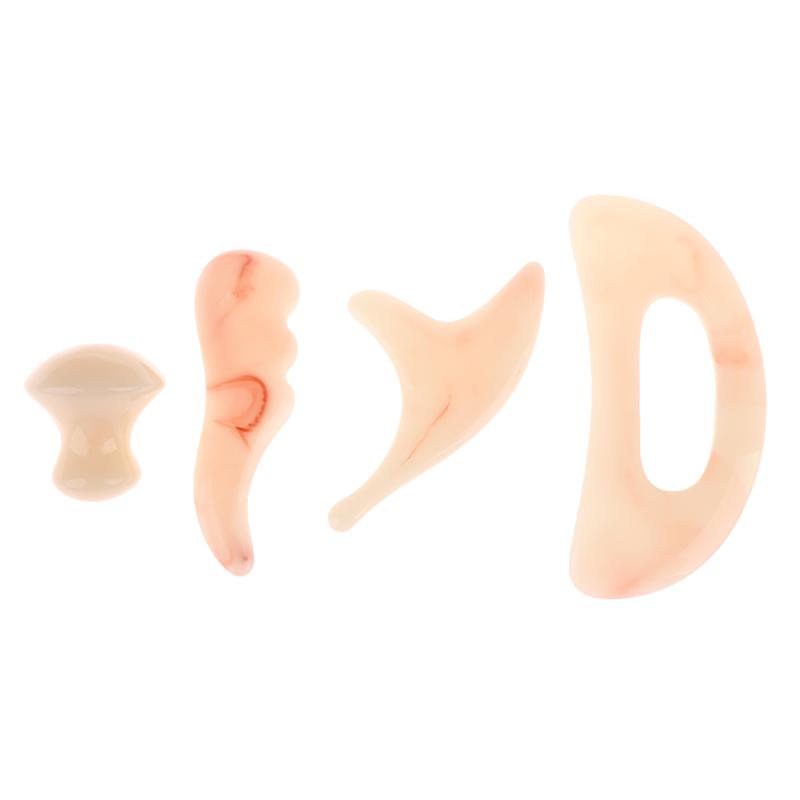 Pink Series Bending Knife Scraping Mushroom Shaped Facial Beauty Gua Sha Board Resin Massager Body Spa Acupuncture Physical