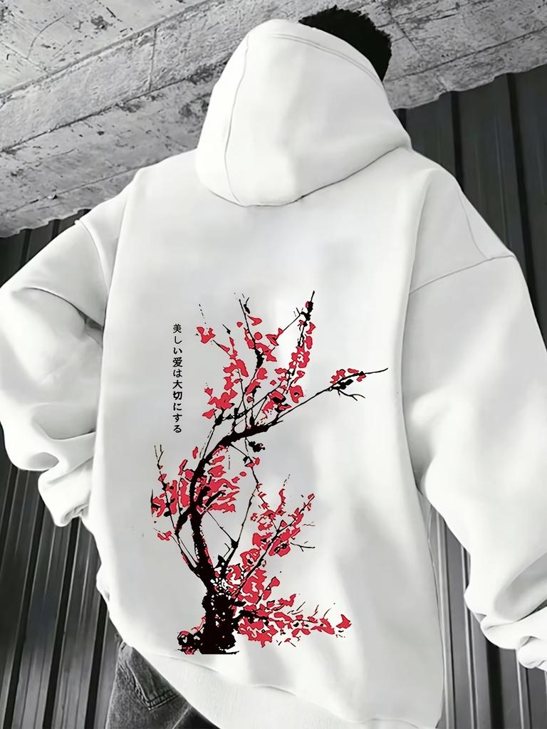 Xuemei Graphic Printed  Hoodie Men's Autumn and Winter Casual Fashion Long-sleeved Sweatshirt Daily Street Clothing