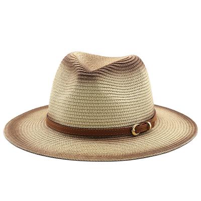 Vintage Panama klobouk Pánský Slaměný Fedora Pánský Sluneční klobouk Dámský Letní Plážový Britský styl Chapeau Jazz Trilby Klobouk Sombrero