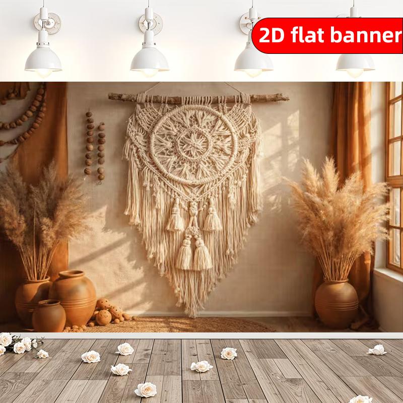 2D flat banner polyester woven tapestry pattern background fabric decorative banner party decoration background fabric (as the picture,100x150cm)