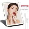 Rechargeable LED Folding Makeup Mirror: Portable Travel & Desktop Flip Mirror with Light
