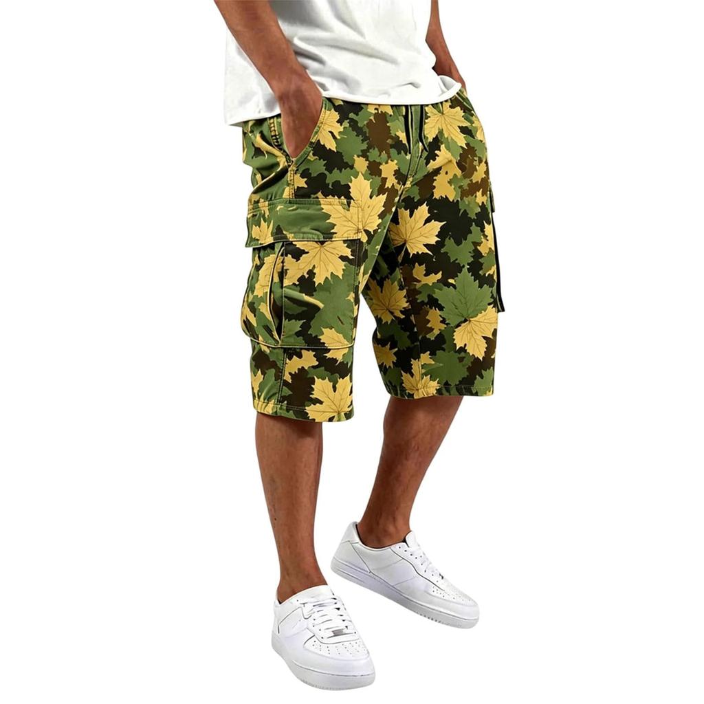 Pantaloncini Cargo Estivi da Uomo Vestibilità Larga Multitasche Leggeri Pantaloncini da Trekking per Sport all'Aperto Uso Quotidiano Casual
