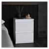 White Bedside Cabinet 40 Cm 2 Drawers Large Bedside Table For Bedroom