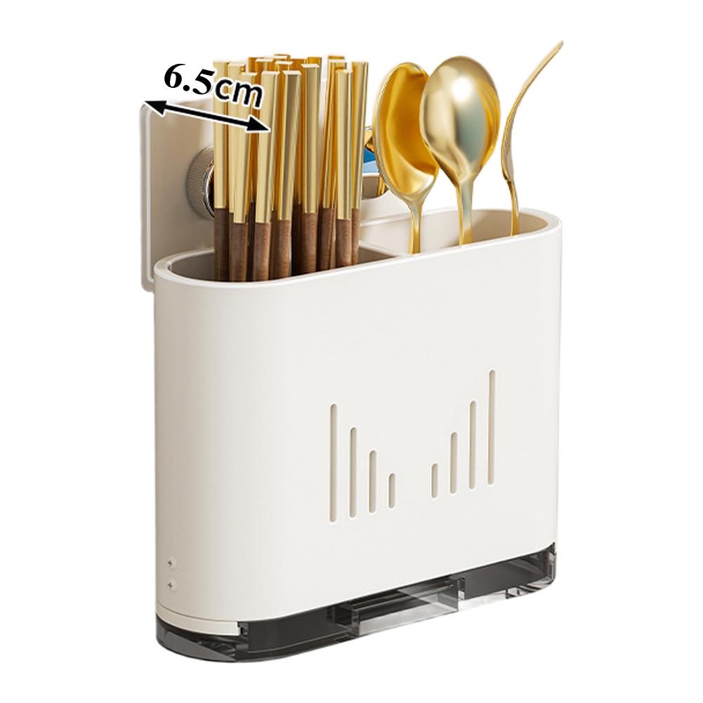 Wall Mounted Kitchen Tool Rest with Removable Shelf and Drain Tray 16.5x6.5x18.5cm for Hygienic Utensil Storage