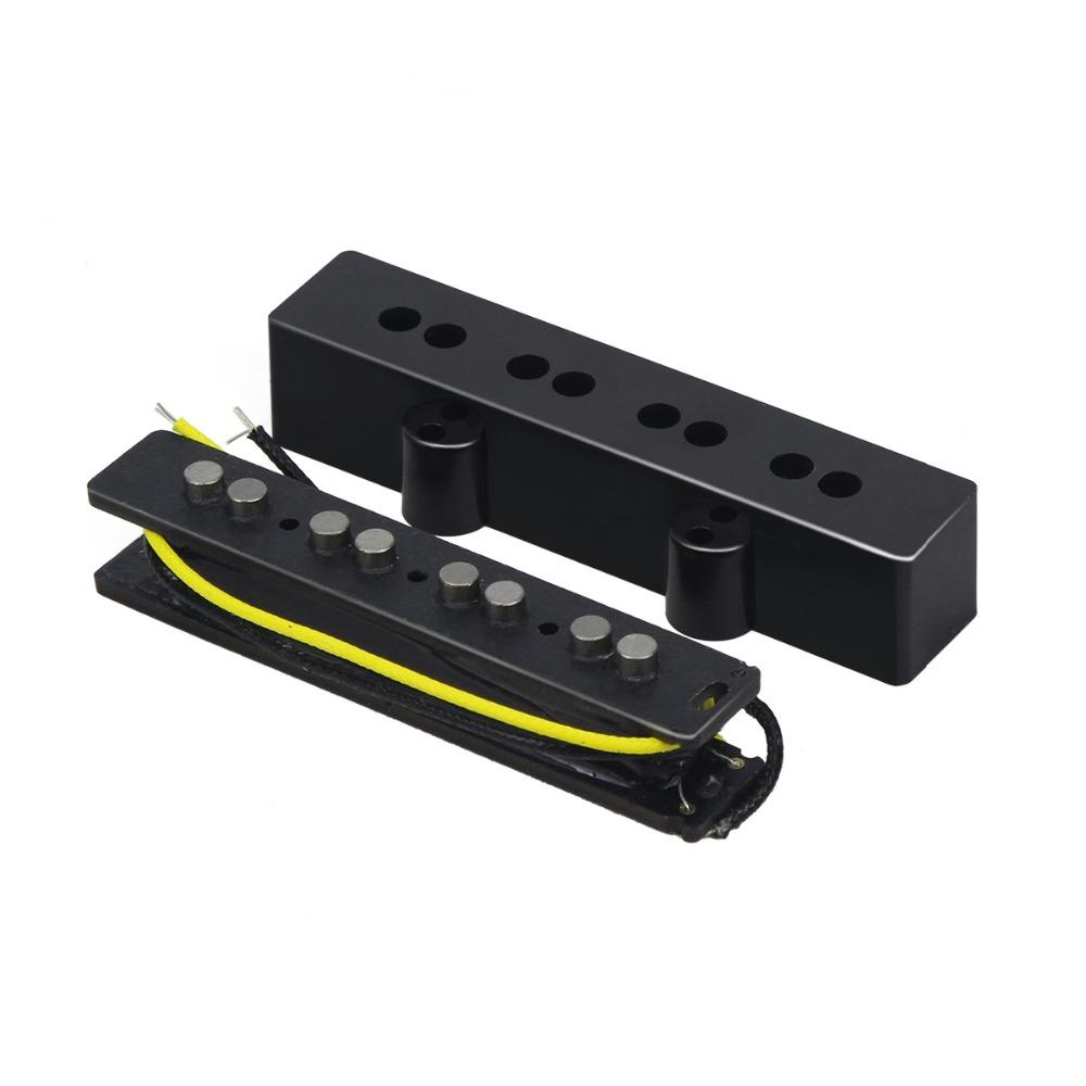 FLEOR Open Style Vintage Alnico 5 Jazz JB Bass Pickup Fiber Bobbin For 4 Strings Bass,Neck or Bridge Pickup