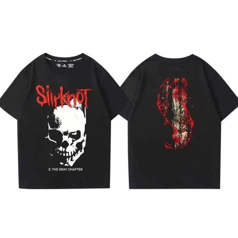 Slipknots Heavy Unisextal Band Tričko s potiskem Unisex Bavlněné tričko Hudební Grafika Tričko Harajuku Streetwear Nadměrná trička Unisex