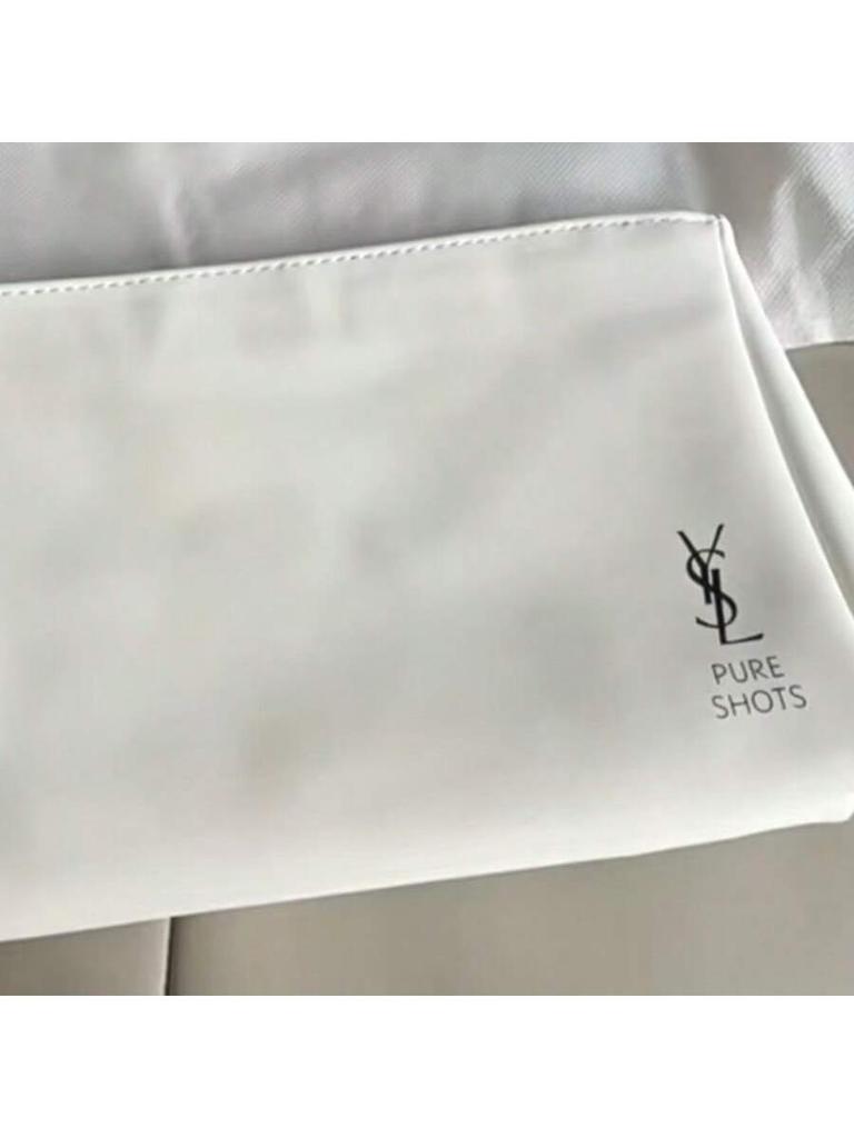 YSL - Women's Makeup Bag Storage Bag, White Leather, Large Capacity, Convenient To Carry, Suitable For Daily Use.A Gift For Friends