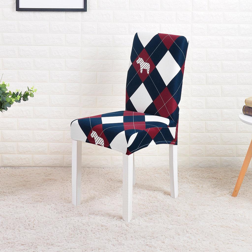 4Pcs Modern Printed Removable And Washable Stretch Banquet Hotel Dining Room  Chair Cover Elastic Seat Chair Covers