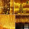 10m 400 LEDs Solar Powered LED Curtain Icicle String Light IP44 Waterproof 8 Modes Ambiance Lamp