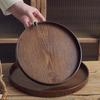 Vintage Round Serving Tray Wooden 21/24/27/30/33cm Decorative Tray Food Bread Pan Coffee Home Table